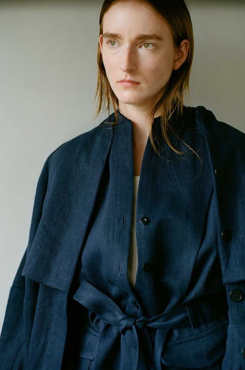 TOGETHERNESS | INDIGO HEMP DENIM COAT