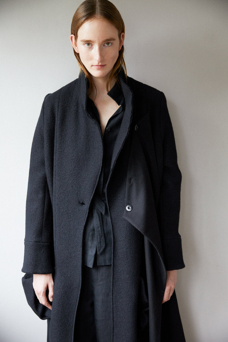 RUFFALOHO | WOOL BOUCLE PAINTER'S COAT