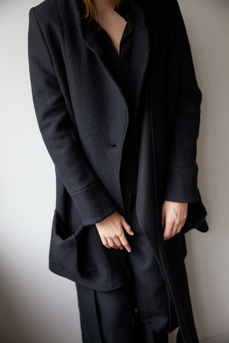 RUFFALOHO | WOOL BOUCLE PAINTER'S COAT