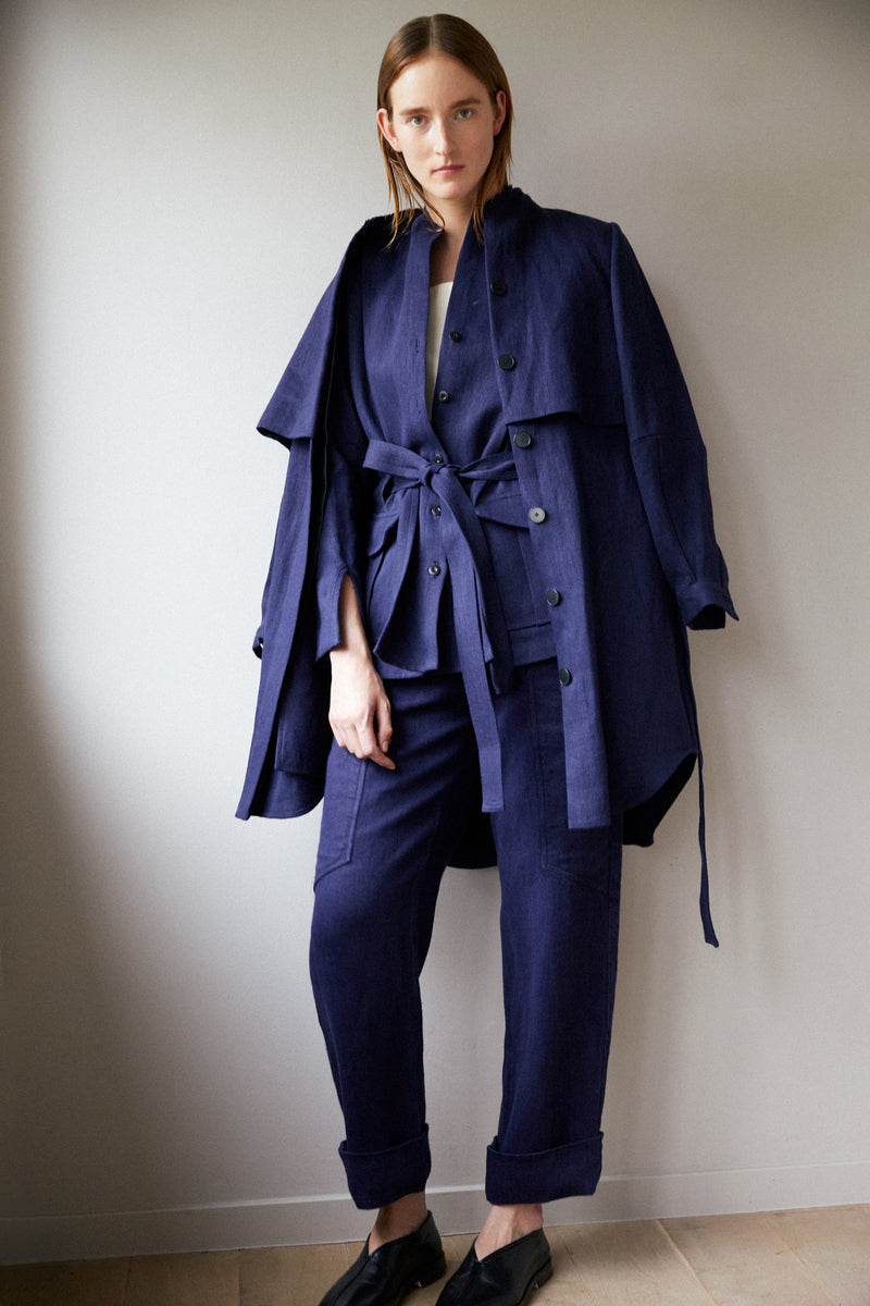 TOGETHERNESS | INDIGO HEMP DENIM COAT