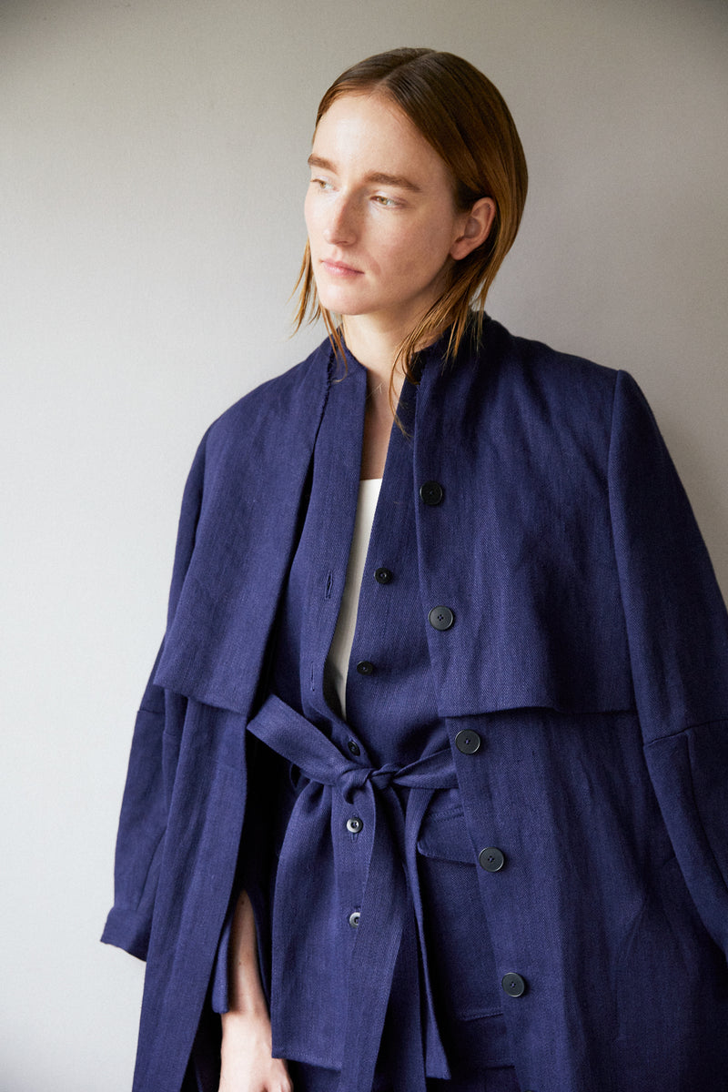 TOGETHERNESS | INDIGO HEMP DENIM COAT