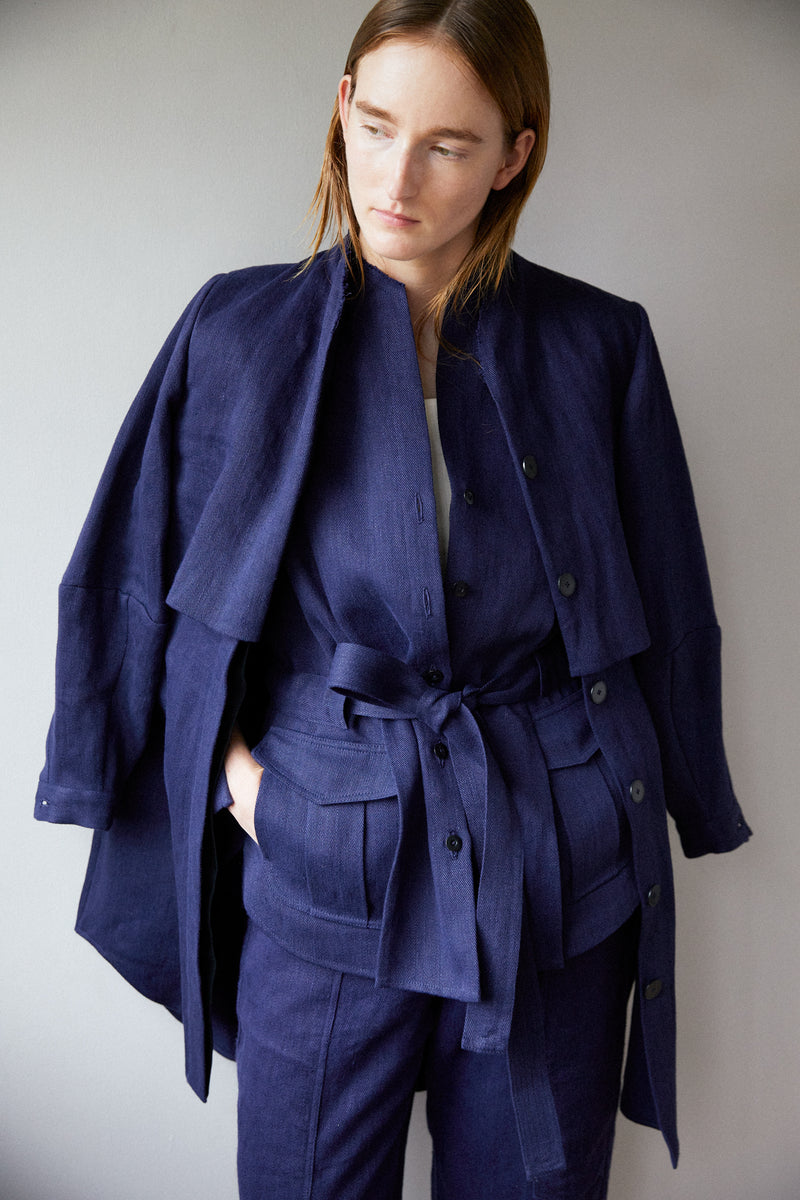 TOGETHERNESS | INDIGO HEMP DENIM COAT