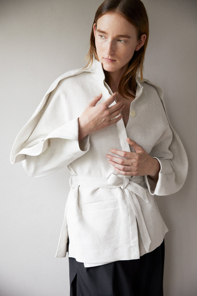 DISH DASH | SCULPTURAL JACKET | LOCALLY GROWN NETHERLANDS LINEN