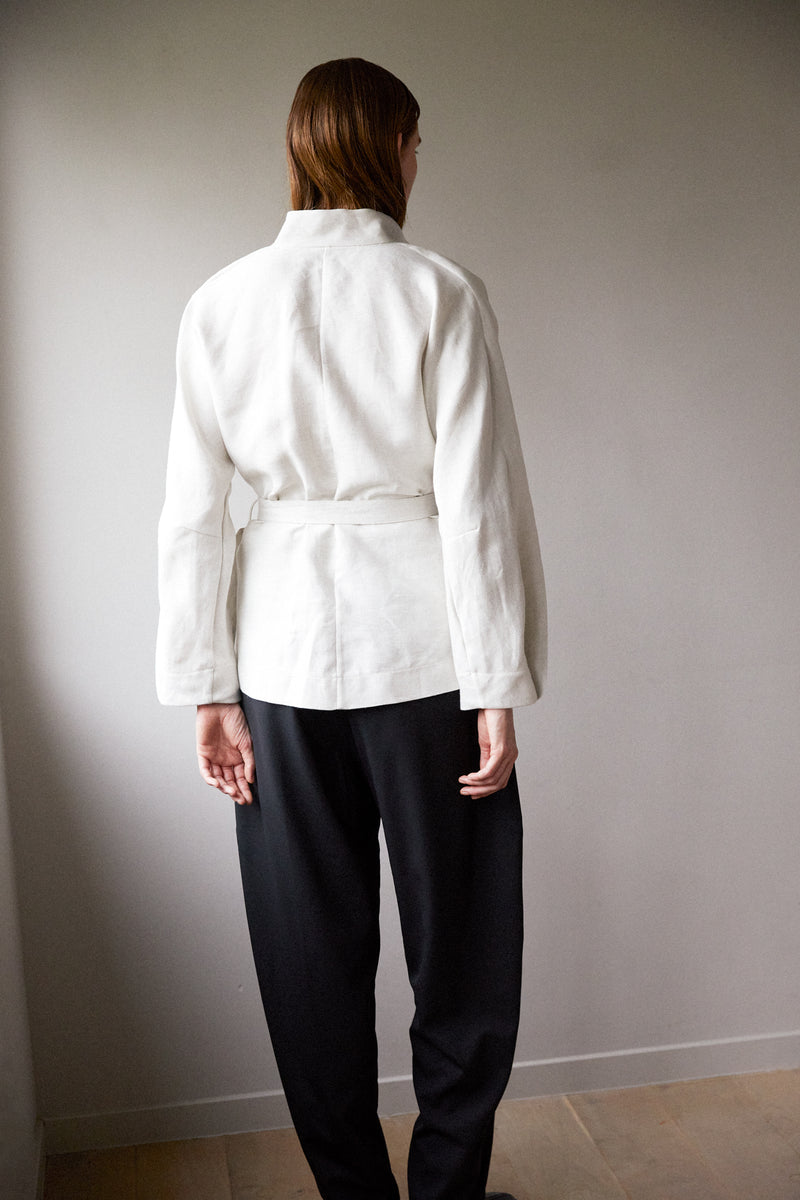 SOFT MIST | ORGANIC WOOL PLEATED TROUSERS